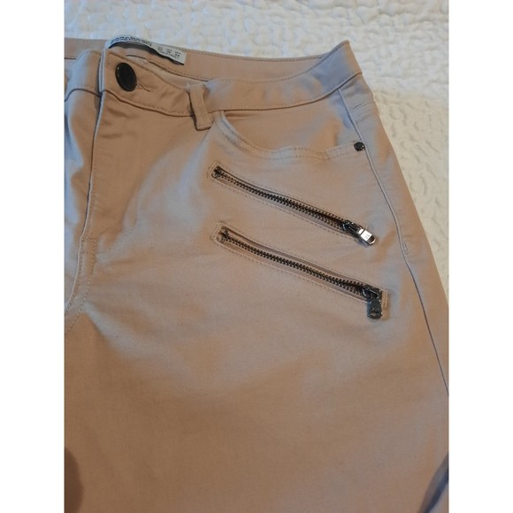 Zara Basic Beige Skinny Zippered Jeans Sz 10 - Picture 3 of 10